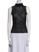 Giorgio Armani Lace Pattern Mock Neck Top