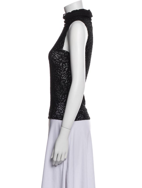 Giorgio Armani Lace Pattern Mock Neck Top