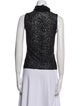 Giorgio Armani Lace Pattern Mock Neck Top