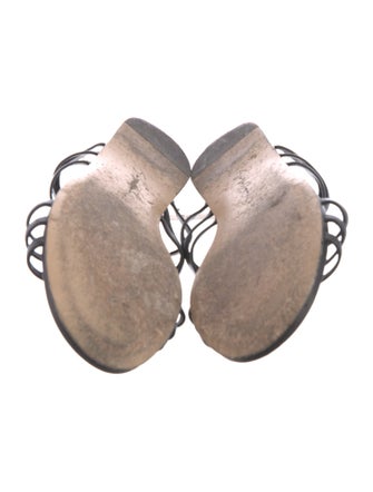 Giorgio Armani Leather Cutout Accent Slides