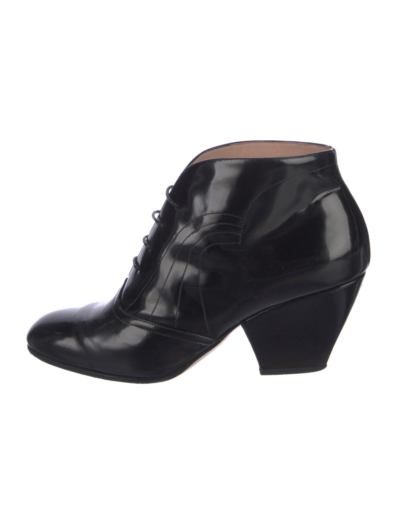 Giorgio Armani Patent Leather Lace-Up Boots