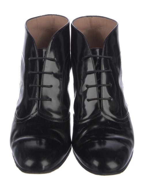 Giorgio Armani Patent Leather Lace-Up Boots