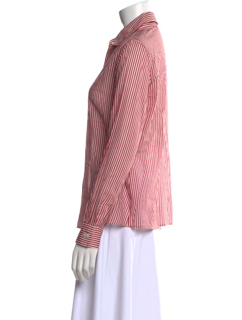 Giorgio Armani Striped Long Sleeve Button-Up Top