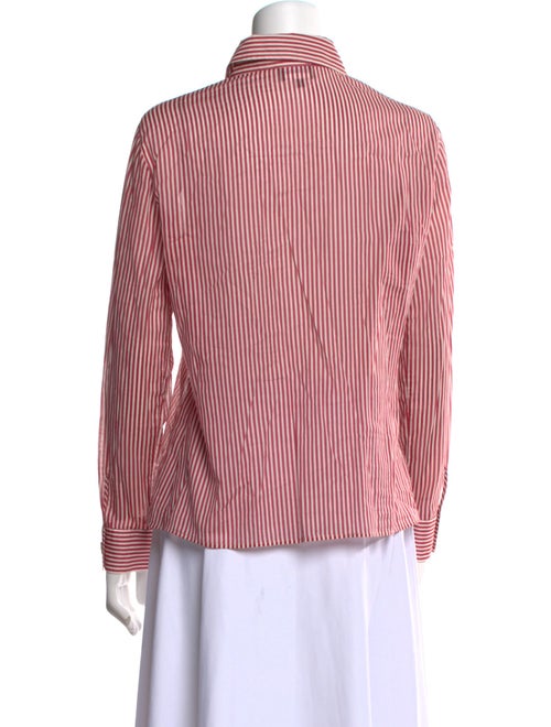 Giorgio Armani Striped Long Sleeve Button-Up Top