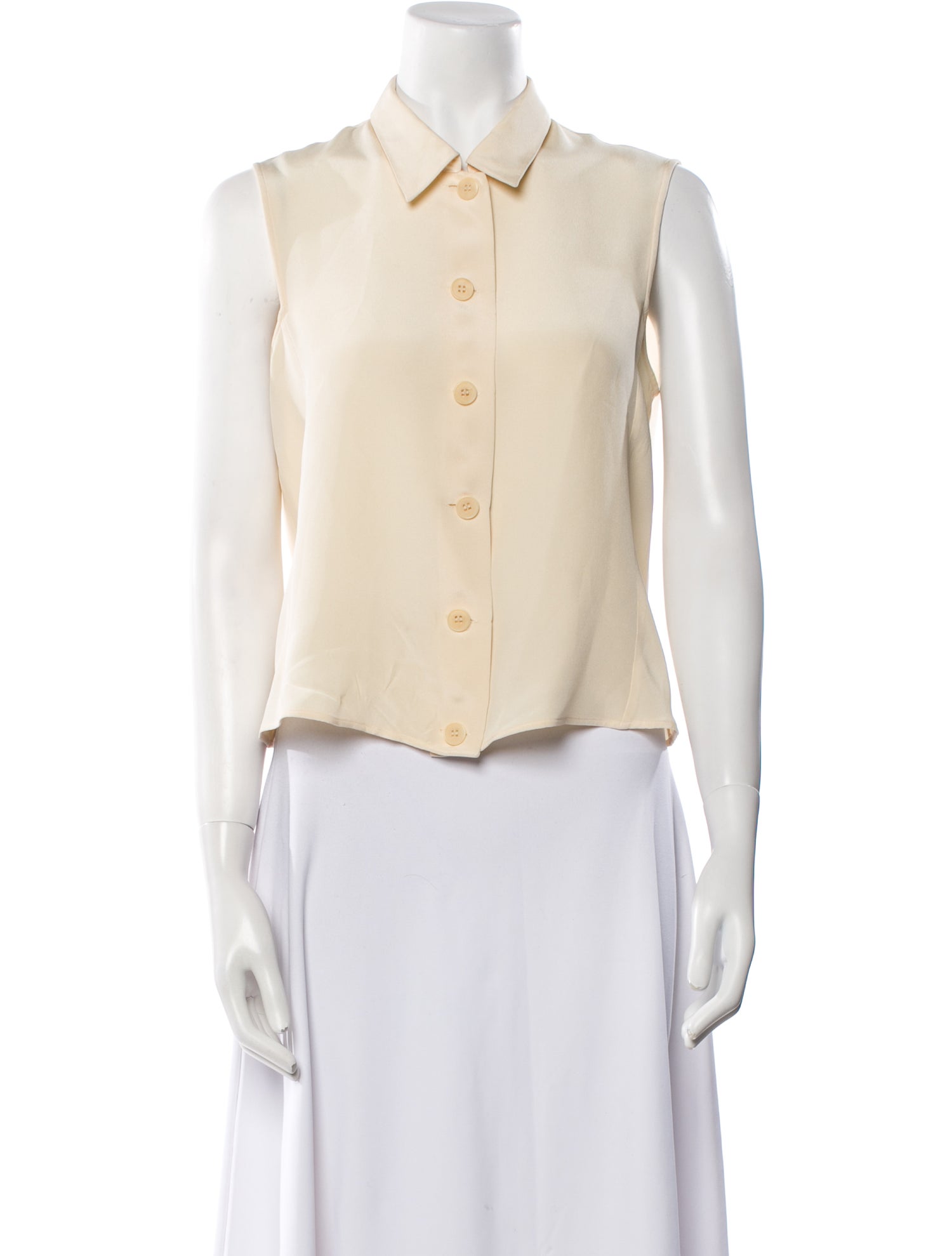 Giorgio Armani Silk Sleeveless Crop Top