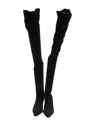 Giorgio Armani Velvet Sock Boots