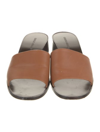 Giorgio Armani Leather Slides