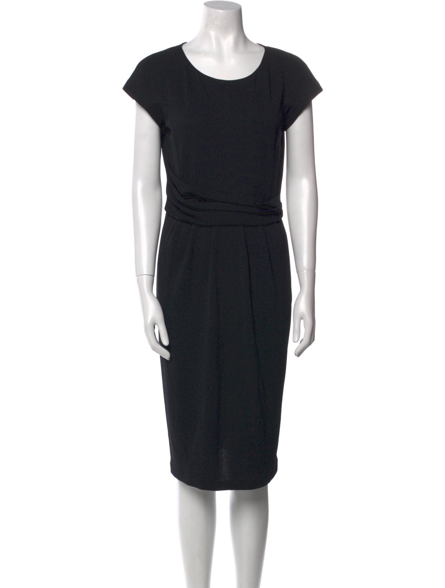 Giorgio Armani Scoop Neck Midi Length Dress
