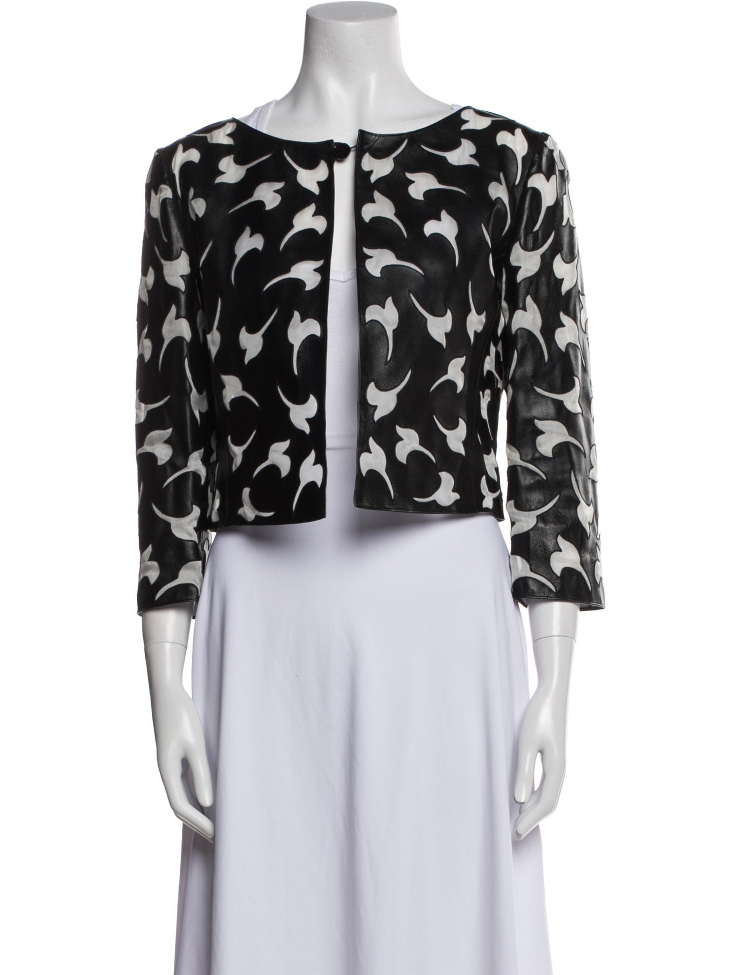 Giorgio Armani Leather Printed Evening Jacket