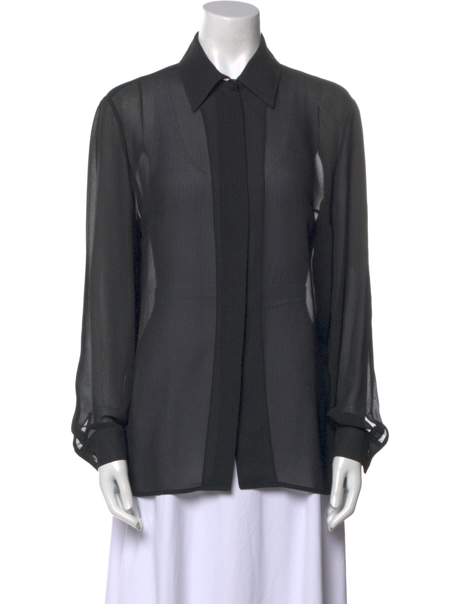 Giorgio Armani Long Sleeve Button-Up Top