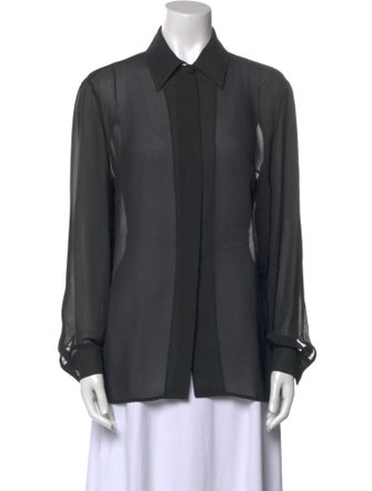 Giorgio Armani Long Sleeve Button-Up Top