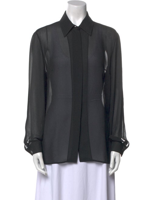 Giorgio Armani Long Sleeve Button-Up Top