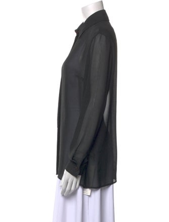 Giorgio Armani Long Sleeve Button-Up Top