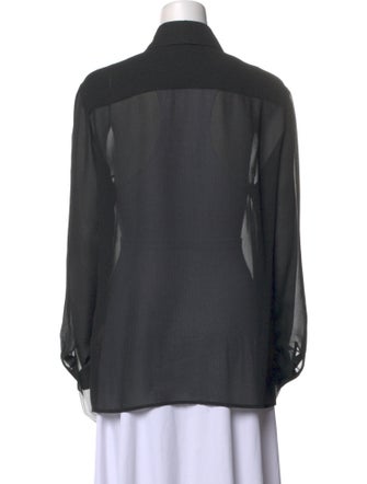 Giorgio Armani Long Sleeve Button-Up Top