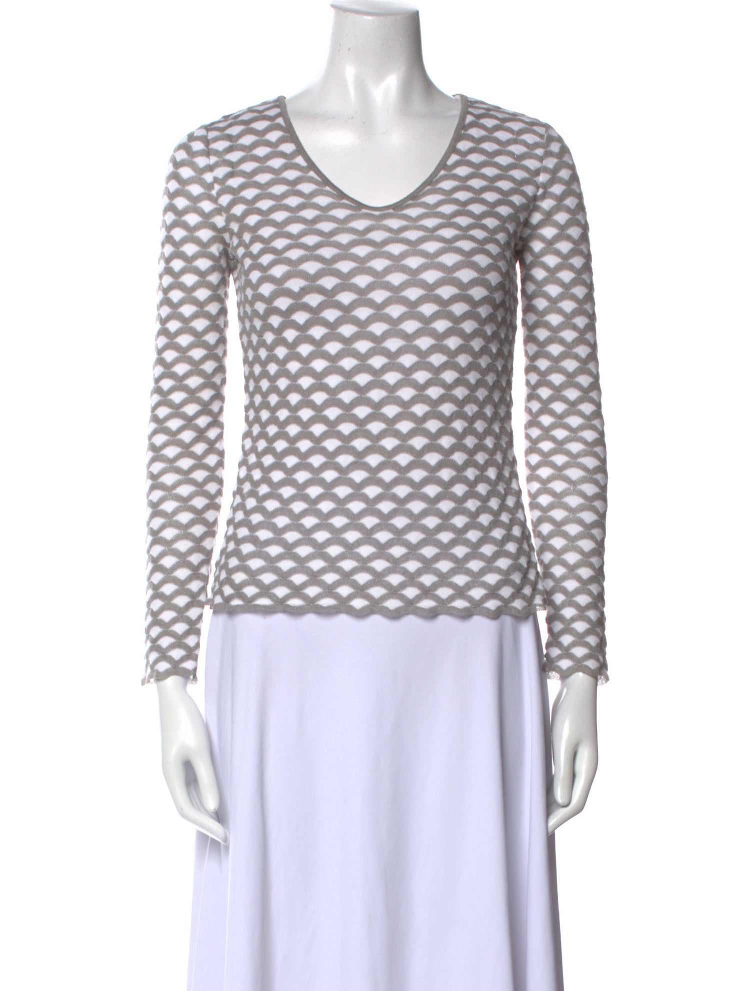 Giorgio Armani V-Neck Long Sleeve Top