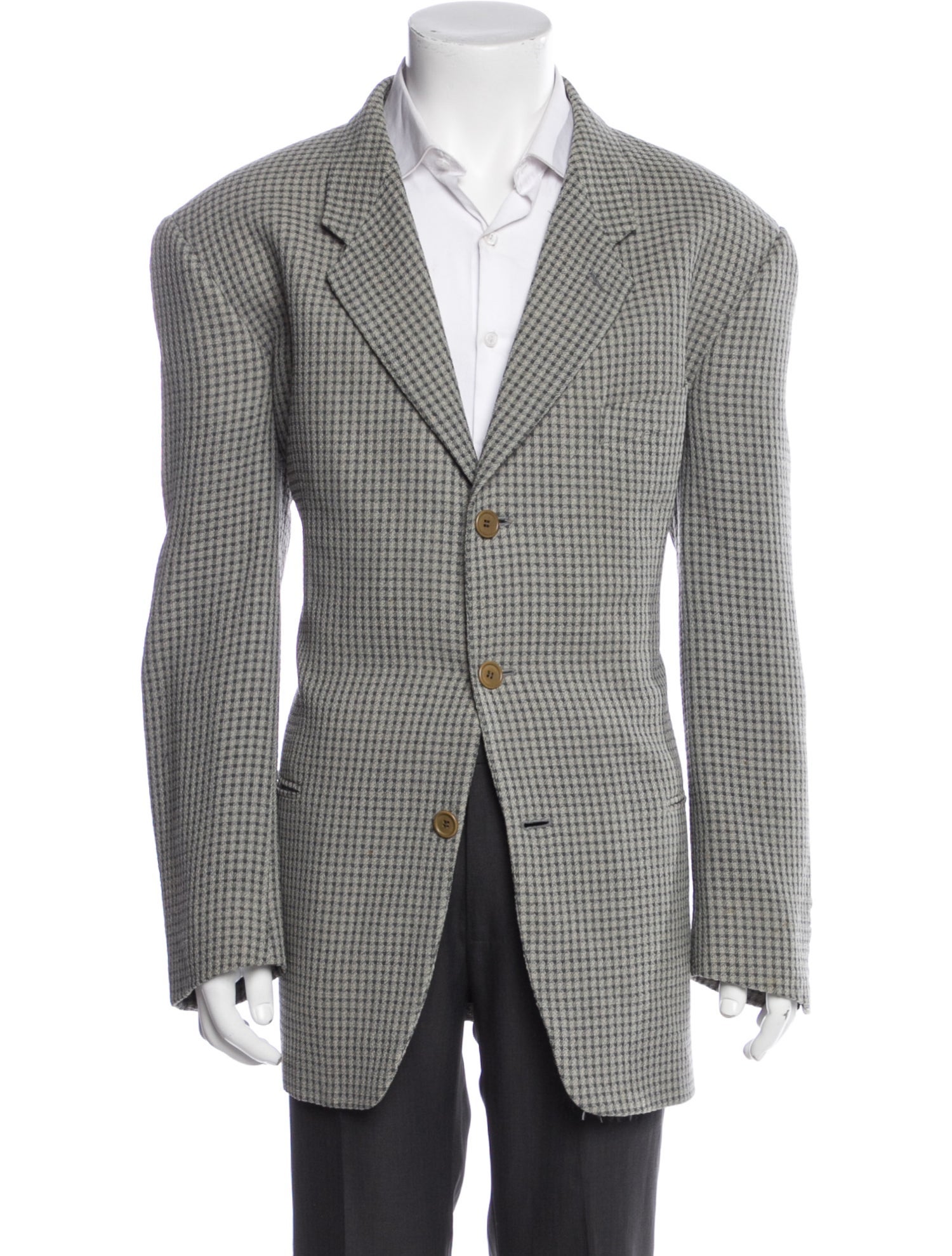 Giorgio Armani grey pattern print blazer