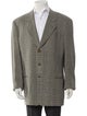 Giorgio Armani Virgin Wool Plaid Print Blazer