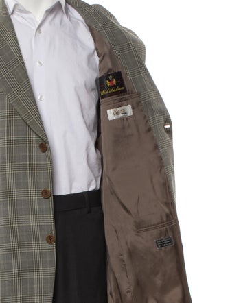 Giorgio Armani Virgin Wool Plaid Print Blazer