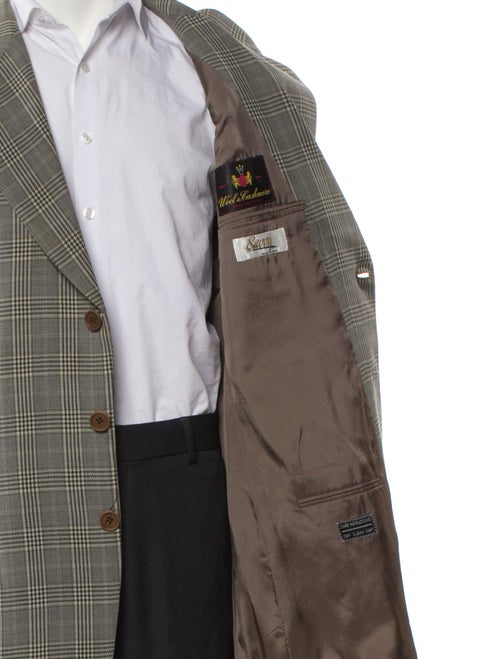 Giorgio Armani Virgin Wool Plaid Print Blazer