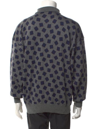 Giorgio Armani Wool Printed Polo Sweater