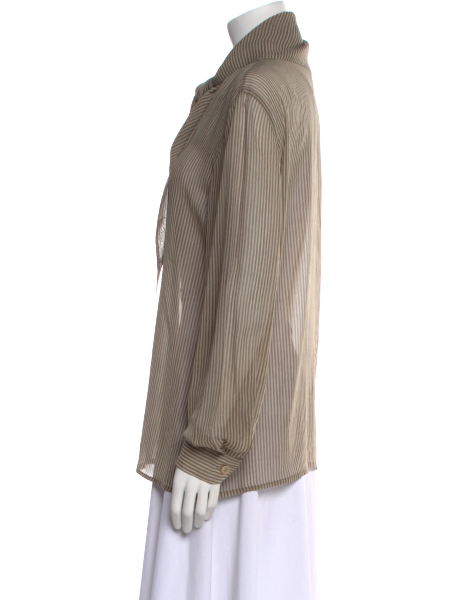 Giorgio Armani Silk Striped Button-Up Top