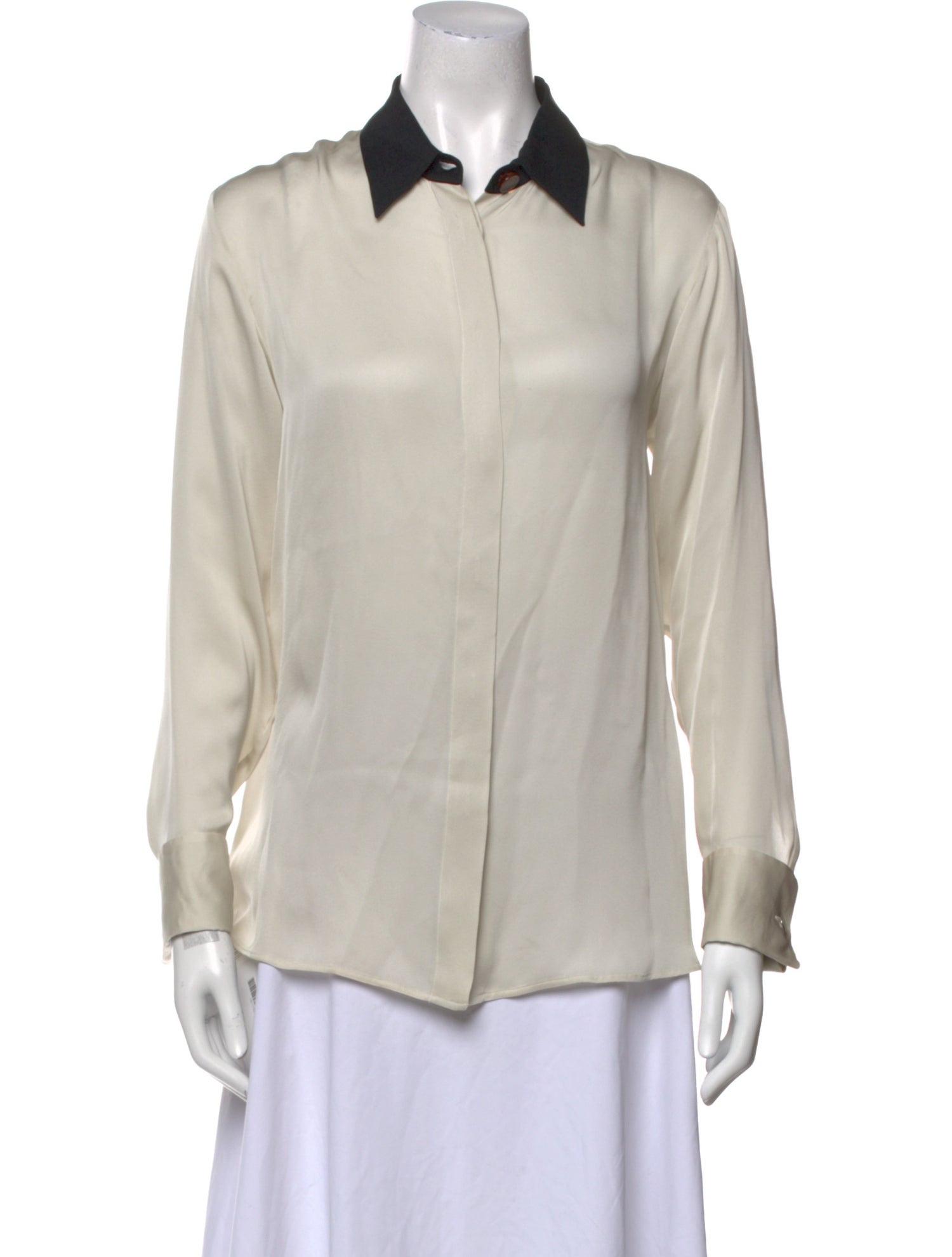 Giorgio Armani Silk Long Sleeve Button-Up Top