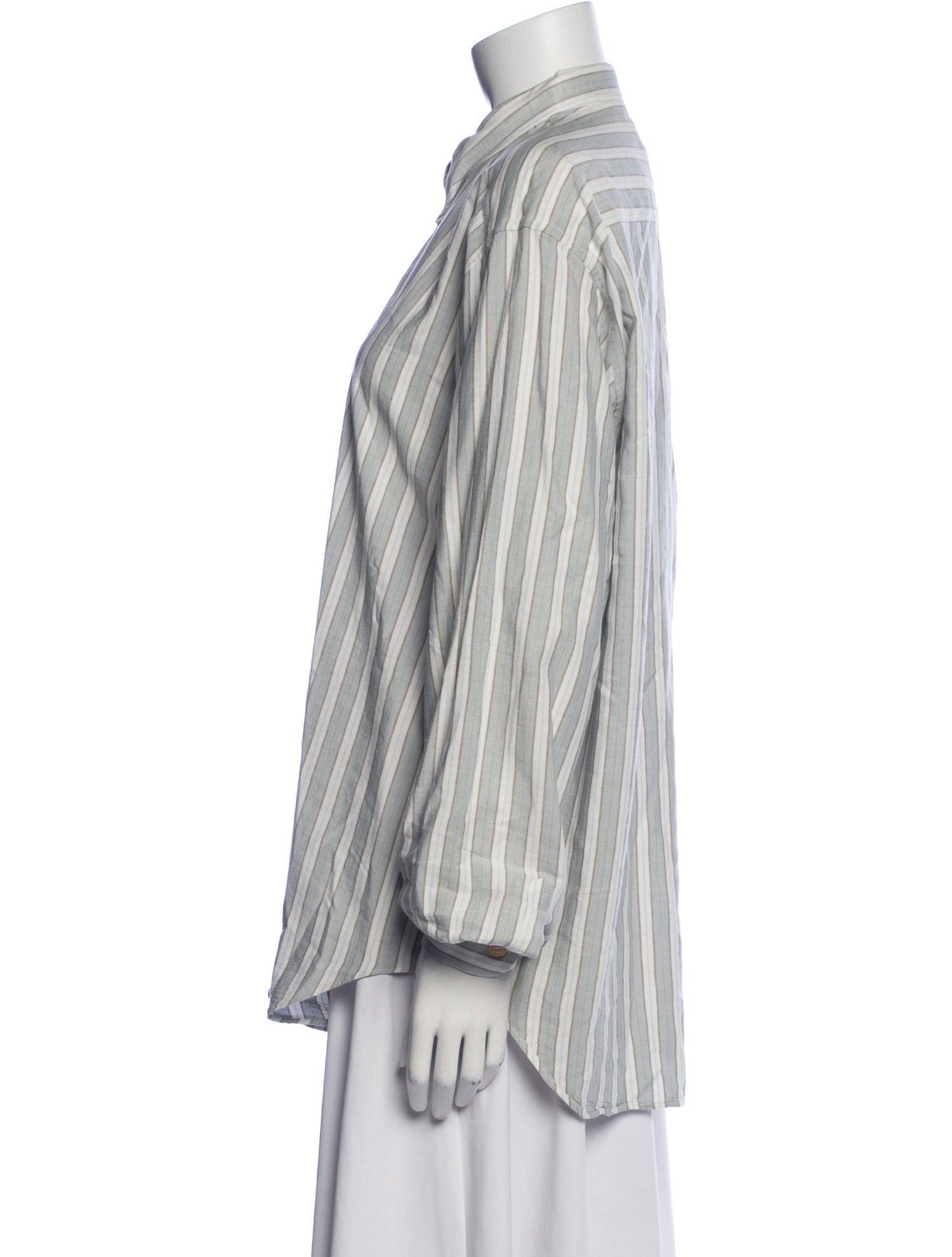 Giorgio Armani Silk Striped Button-Up Top