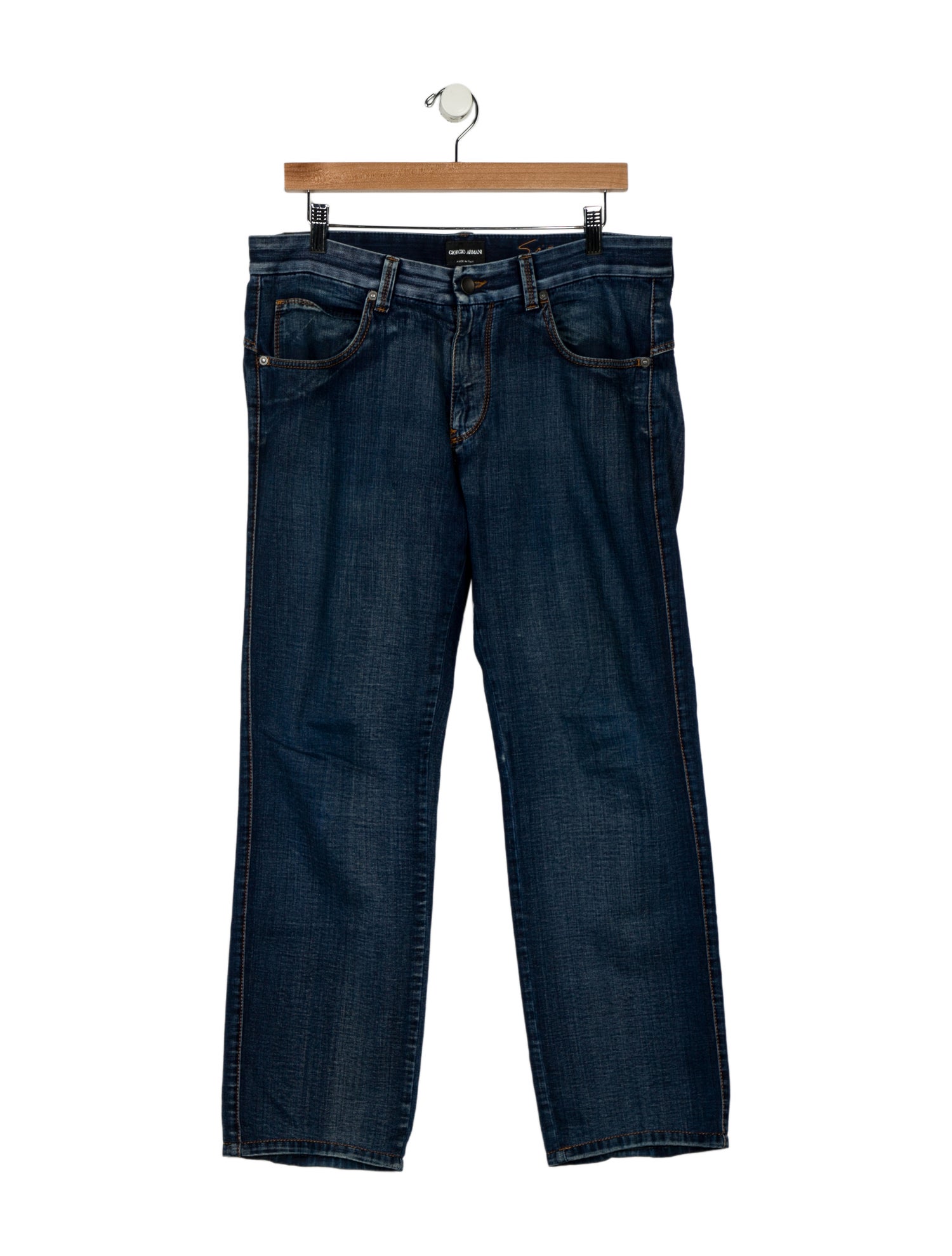 Giorgio Armani Mid-Rise Straight Leg Jeans