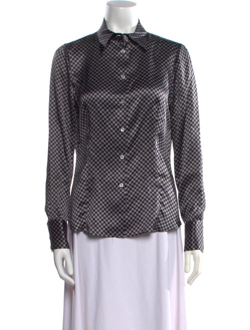 Giorgio Armani Silk Printed Button-Up Top
