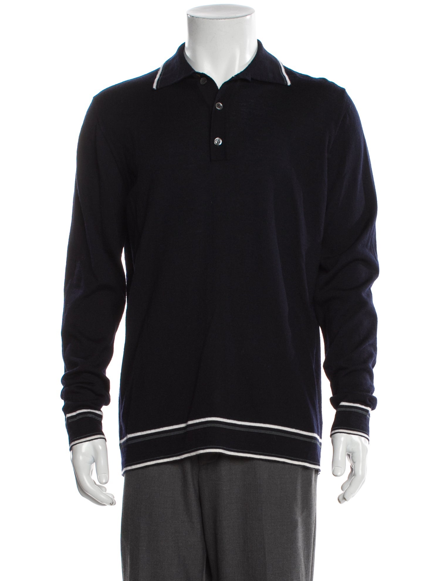 Giorgio Armani Virgin Wool Collar Polo Shirt