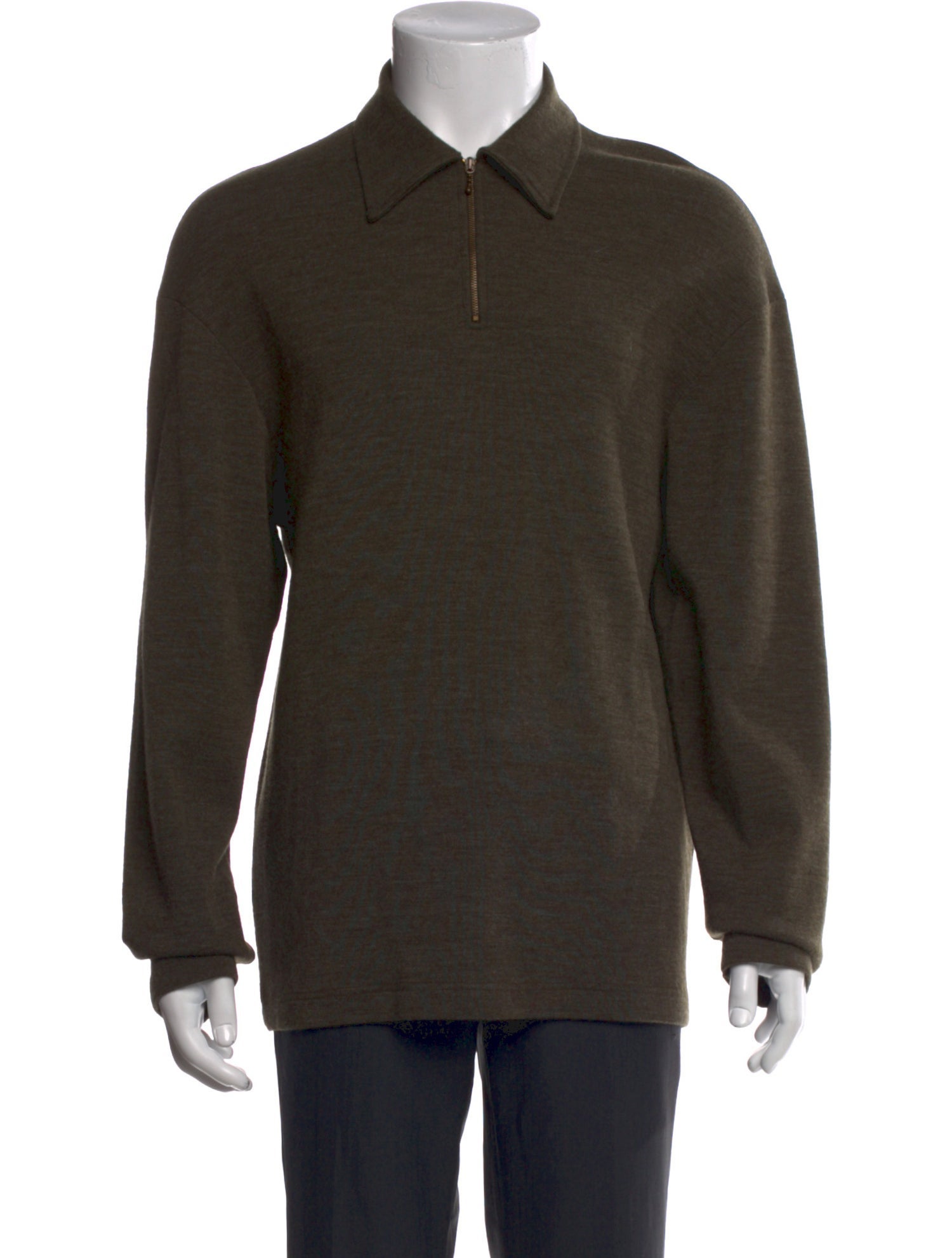 Giorgio Armani Mock Neck Long Sleeve Polo Sweater