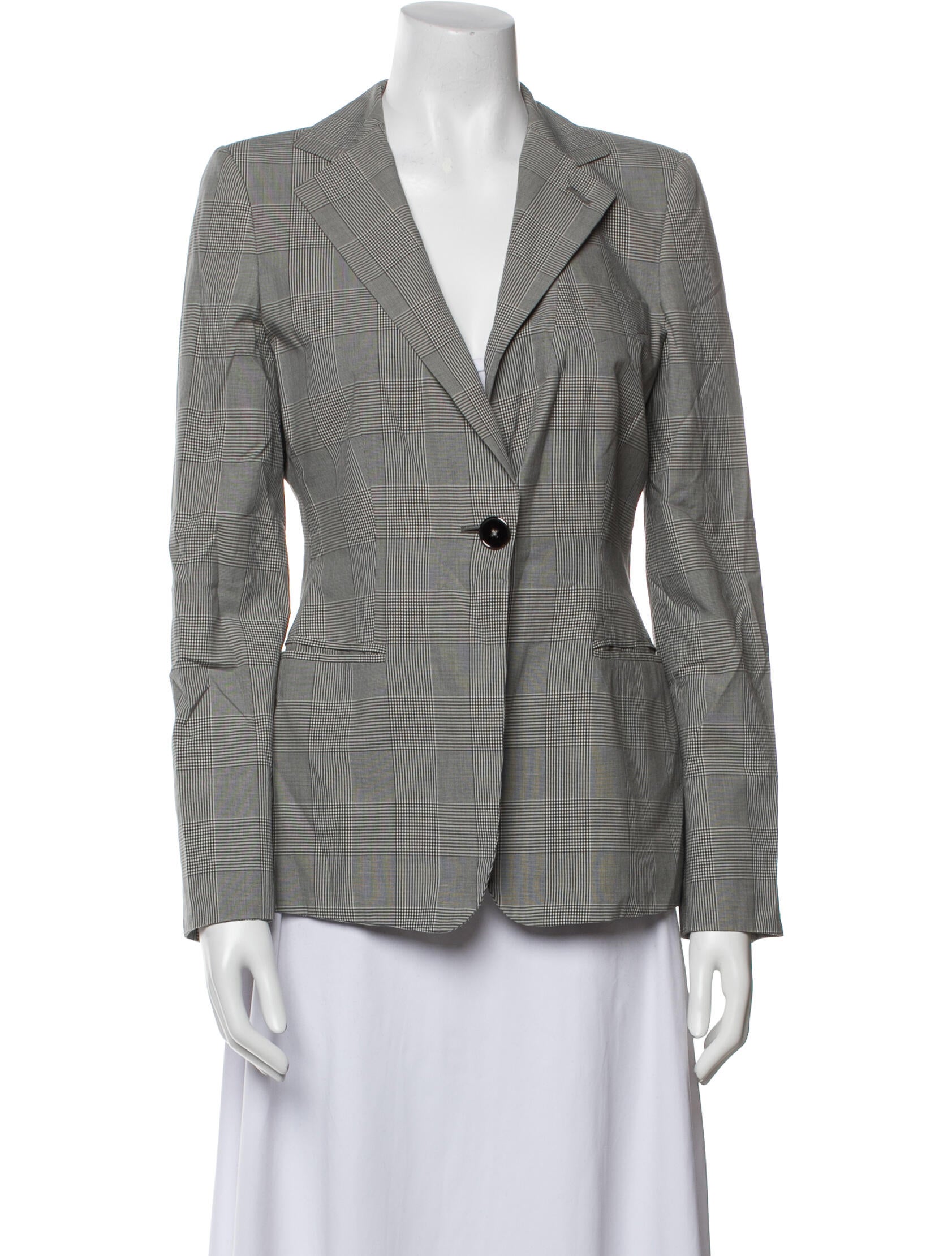 Giorgio Armani Plaid Print Blazer