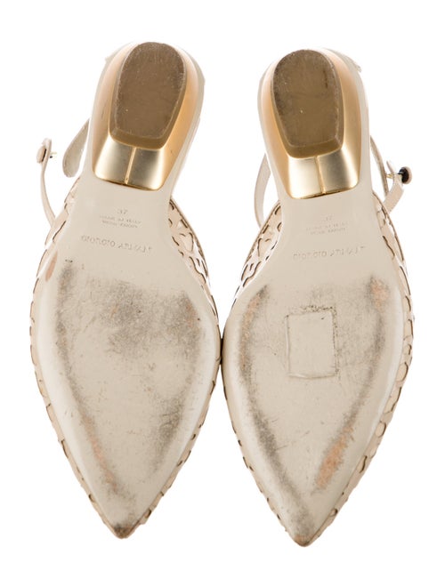 Giorgio Armani Patent Leather Mesh Accents Espadrilles