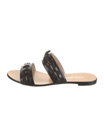 Giorgio Armani Leather Bow Accents Slides