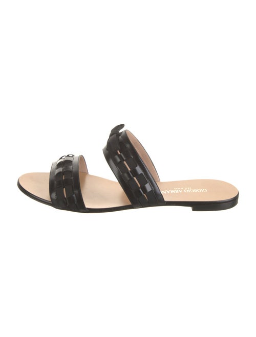 Giorgio Armani Leather Bow Accents Slides