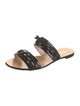 Giorgio Armani Leather Bow Accents Slides