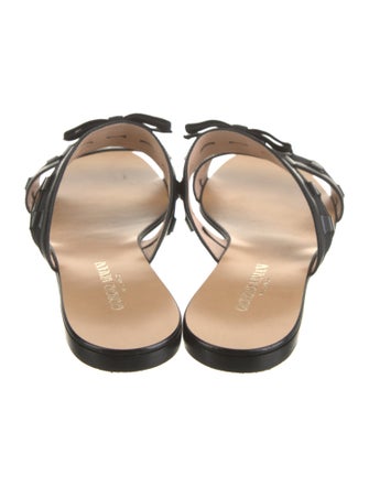 Giorgio Armani Leather Bow Accents Slides
