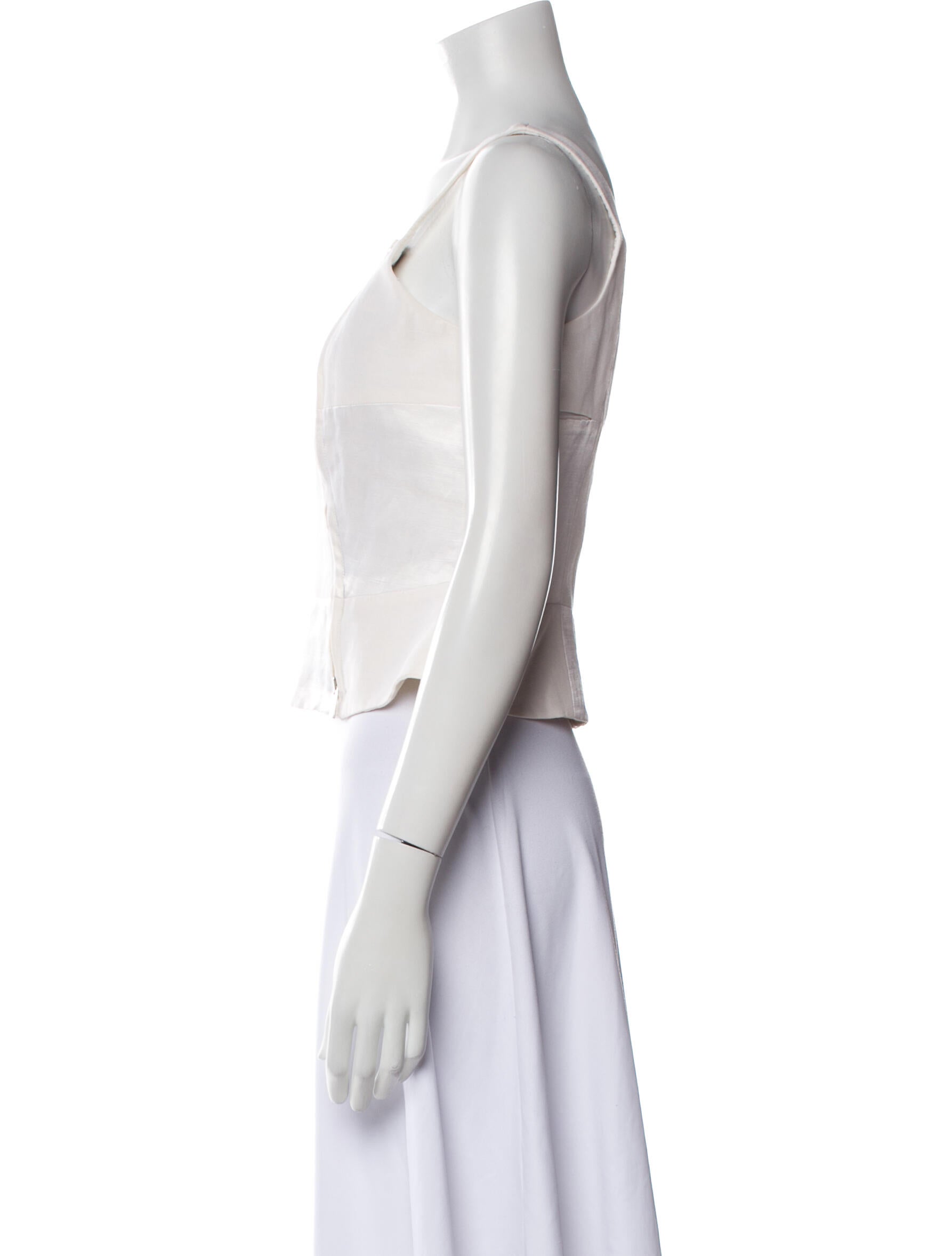 Giorgio Armani Square Neckline Sleeveless Crop Top