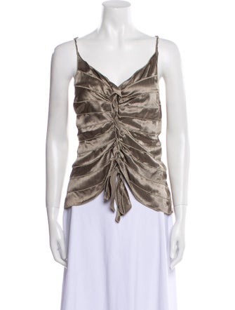 Giorgio Armani Silk V-Neck Top