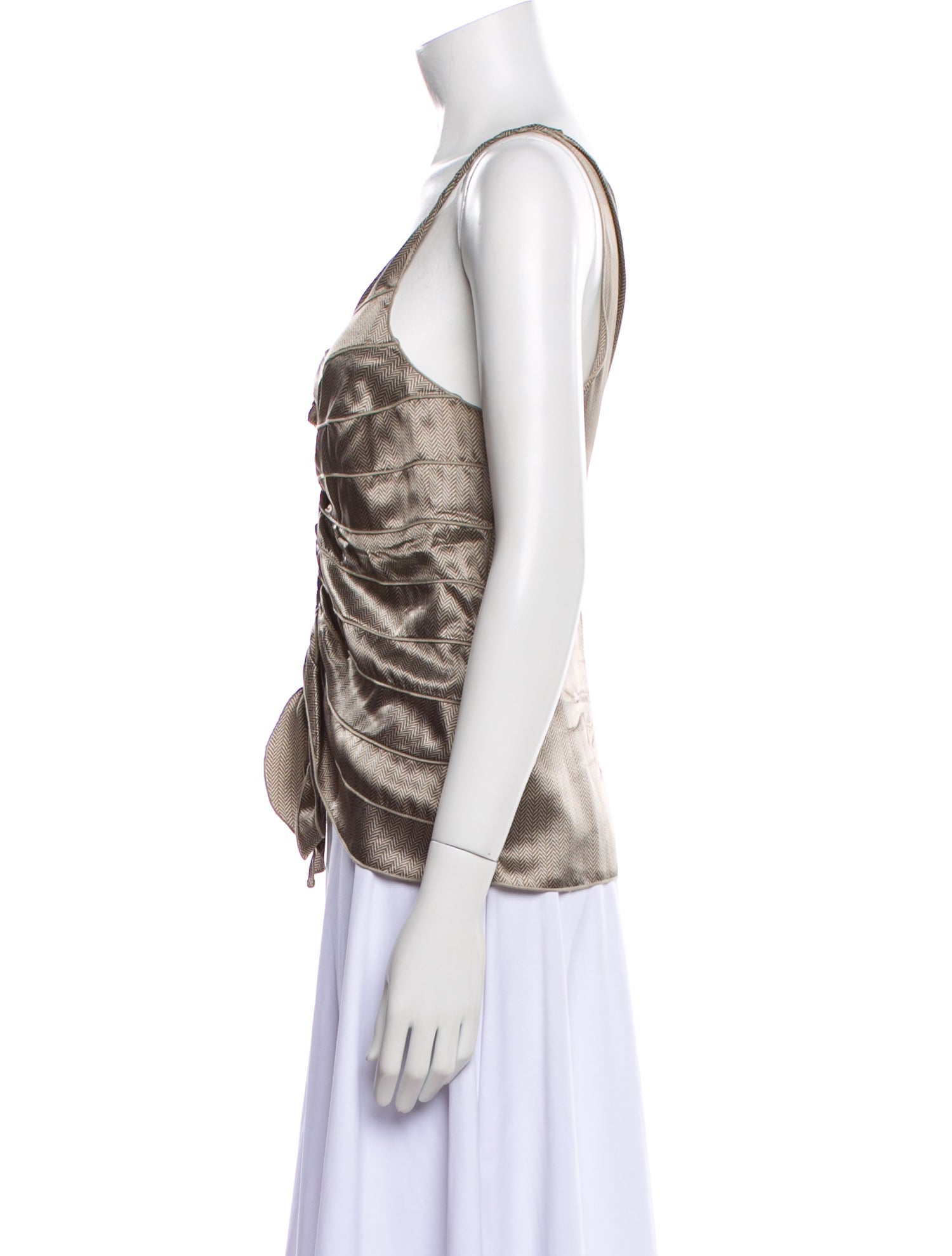 Giorgio Armani Silk V-Neck Top