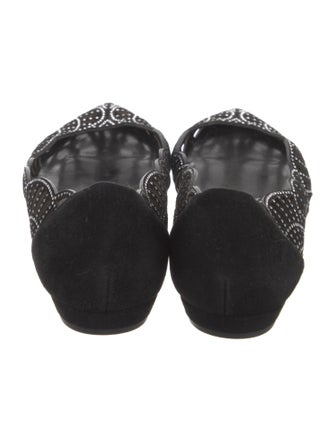 Giorgio Armani Suede Crystal Embellishments D'Orsay Flats