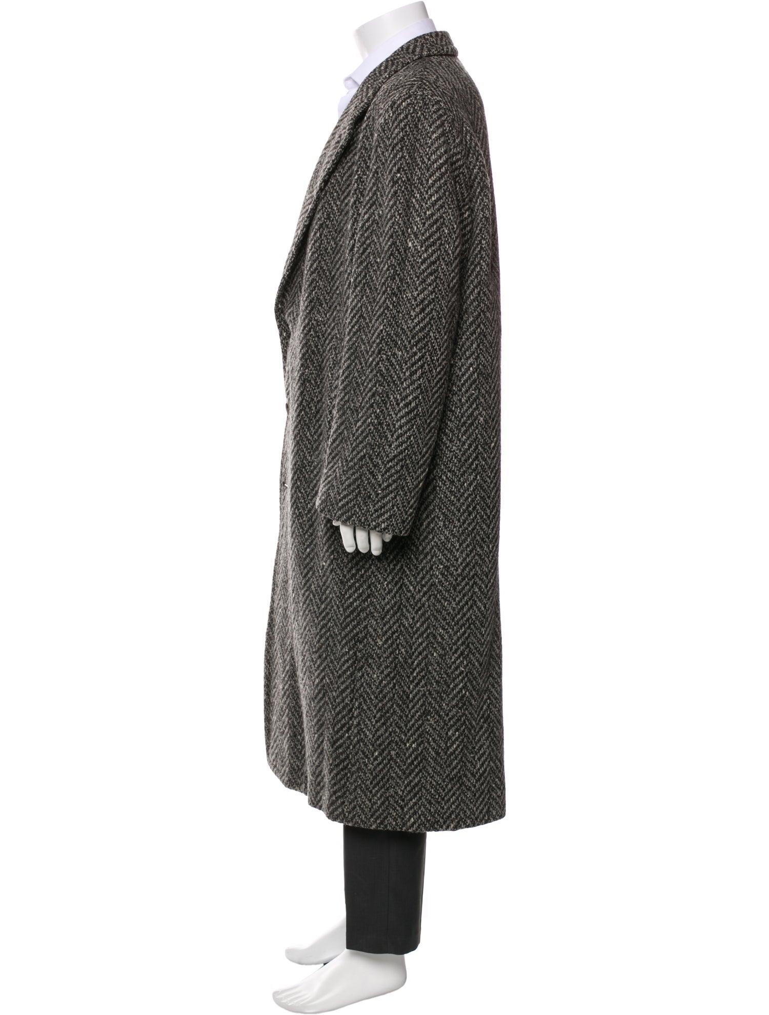 Giorgio Armani Wool Tweed Pattern Overcoat