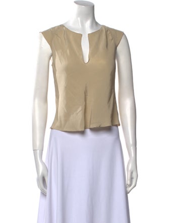 Giorgio Armani Silk V-Neck Crop Top