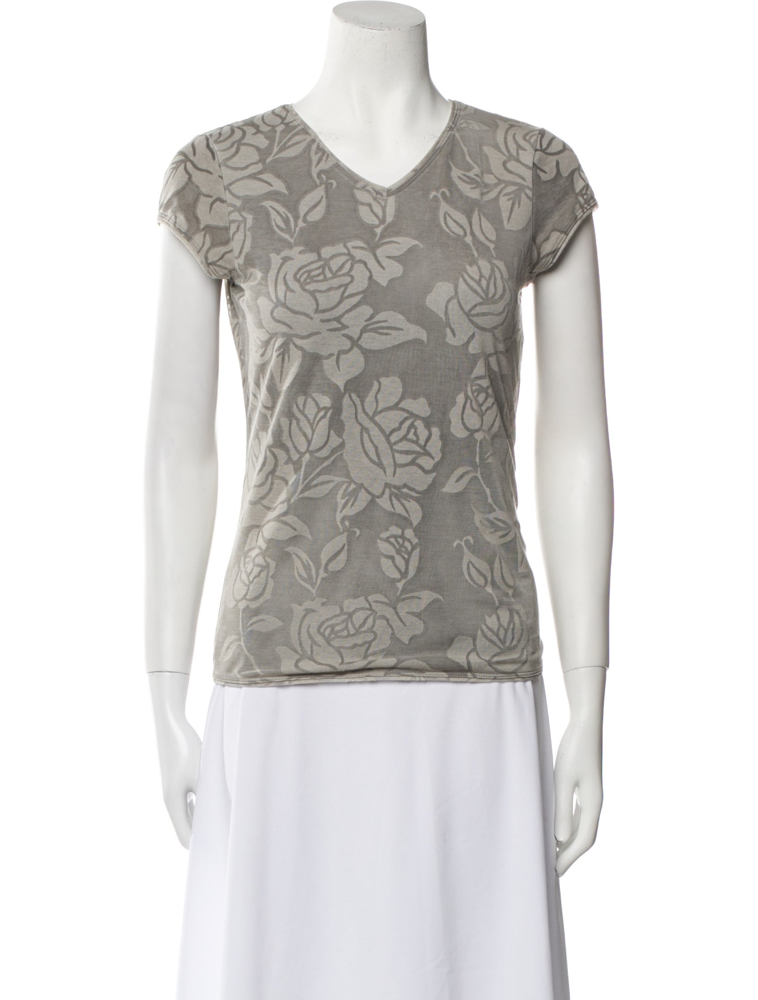Giorgio Armani Printed V-Neck Top