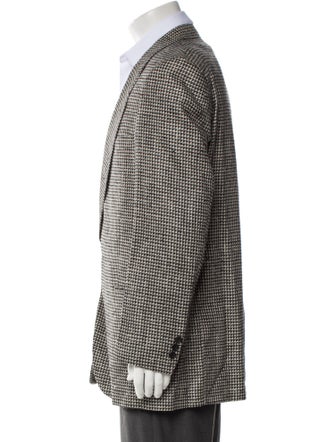 Giorgio Armani Silk Plaid Print Sport Coat