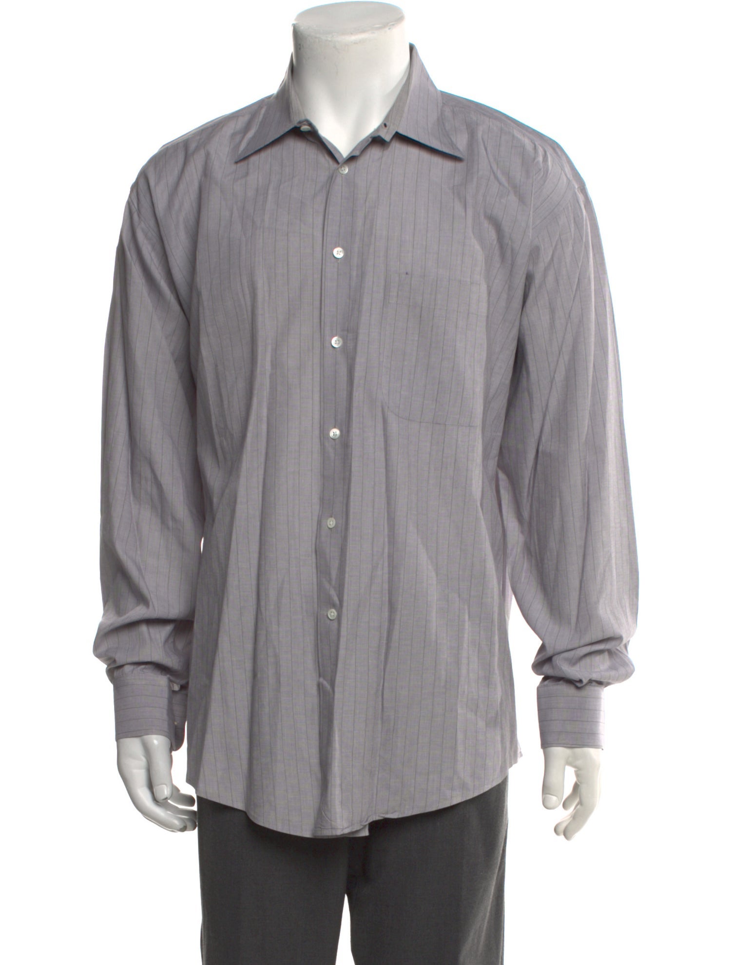 Giorgio Armani Striped Long Sleeve Dress Shirt
