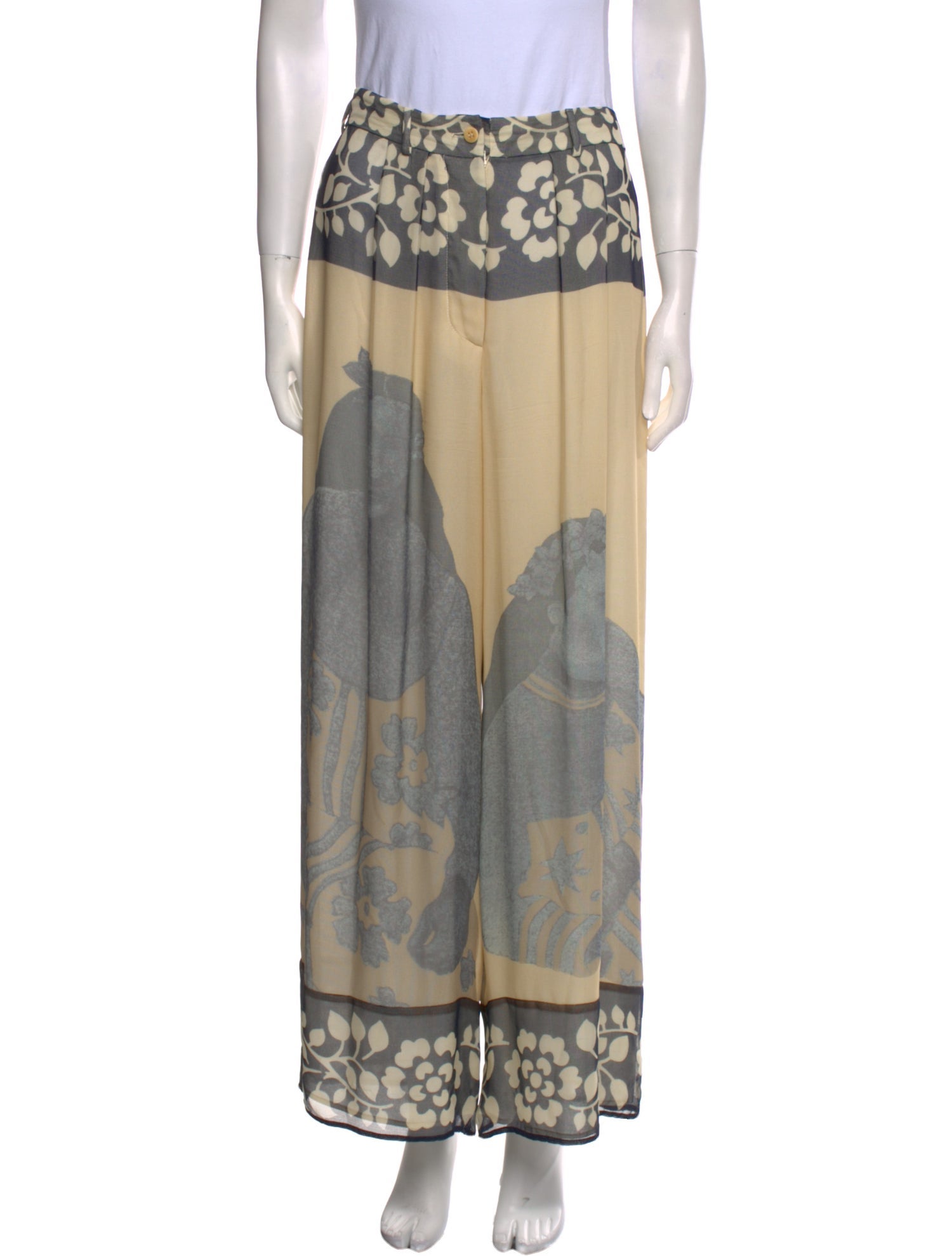 Giorgio Armani Silk Wide Leg Pants