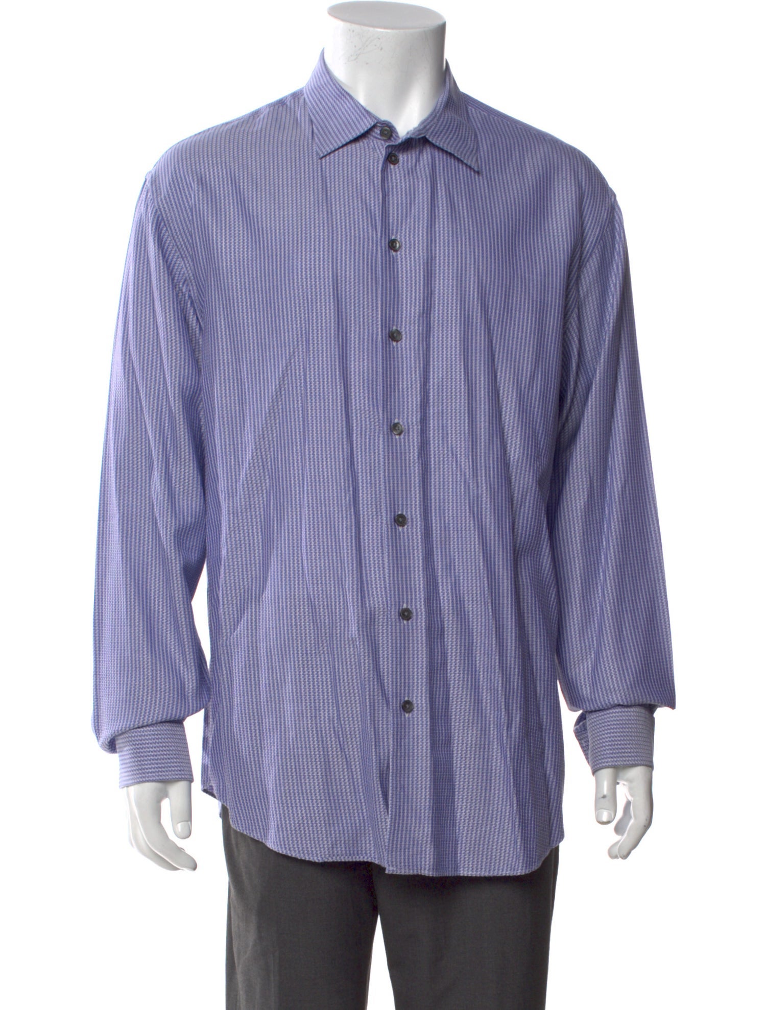 Giorgio Armani Striped Long Sleeve Dress Shirt