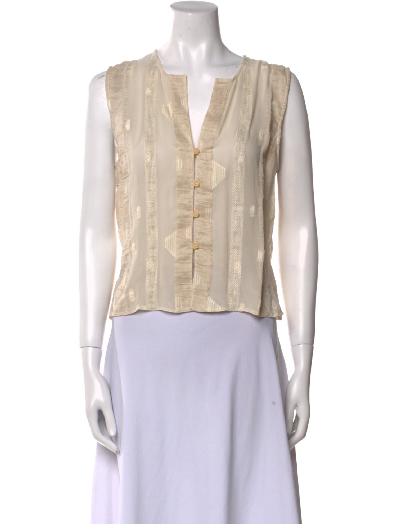 Giorgio Armani V-Neck Sleeveless Crop Top