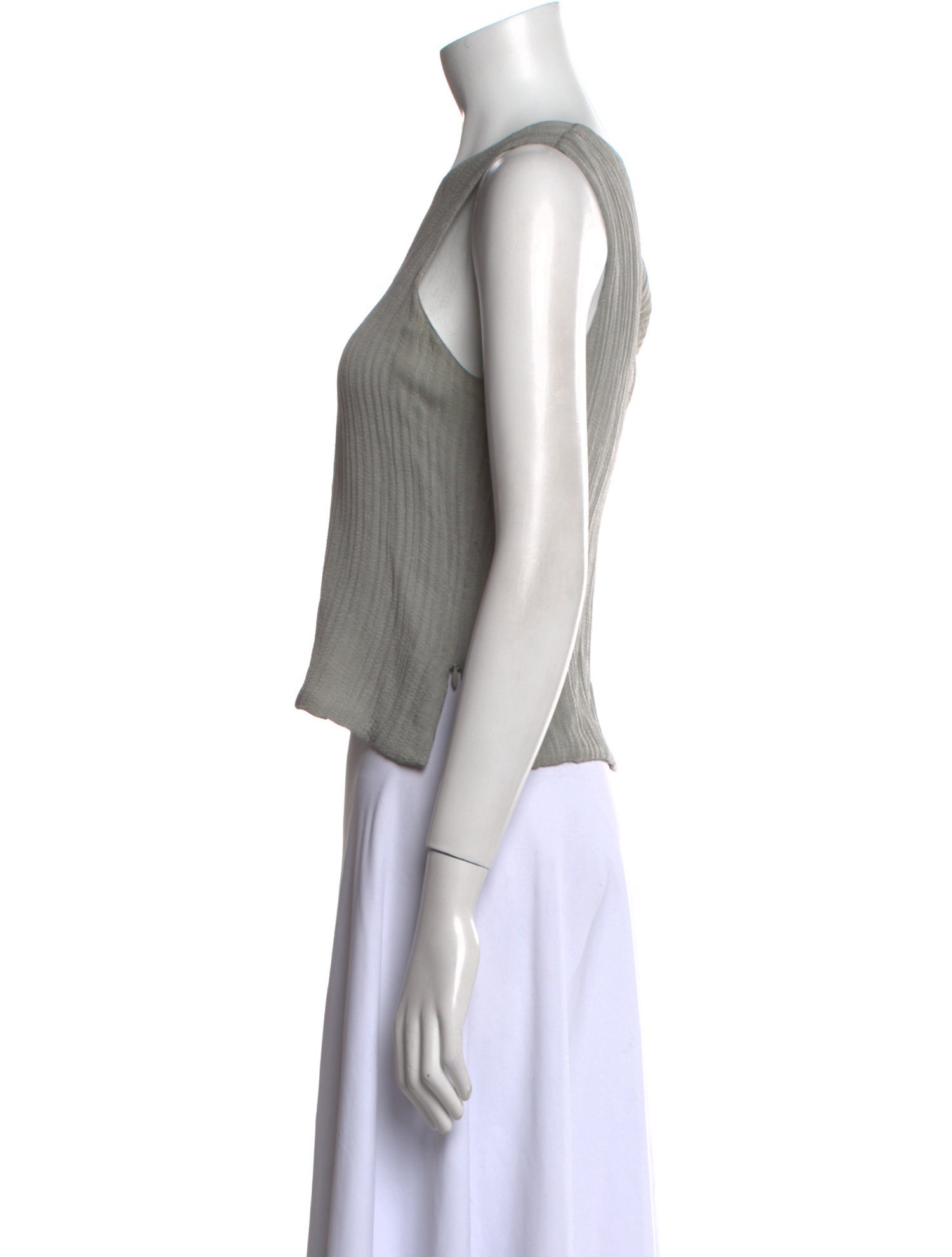 Giorgio Armani Silk Scoop Neck Crop Top